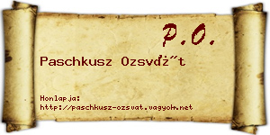 Paschkusz Ozsvát névjegykártya
